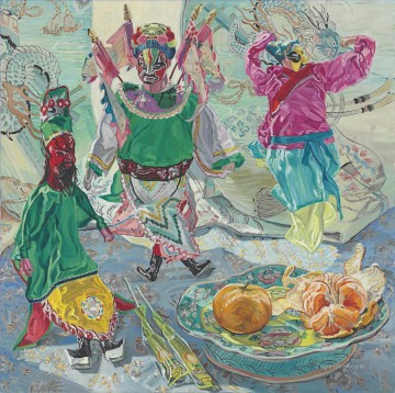 Chinese Puppets JF China Subjects Oil Paintings